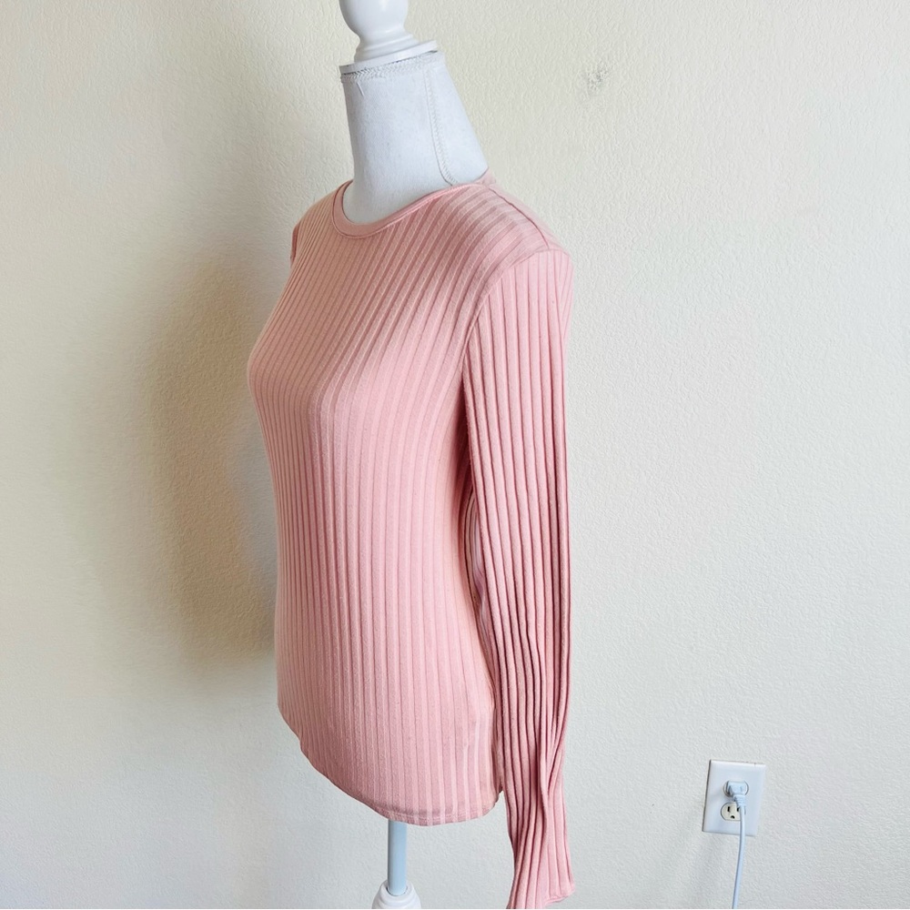 Zara Collection Basic Ribbed Blush Pink Long Slee… - image 2